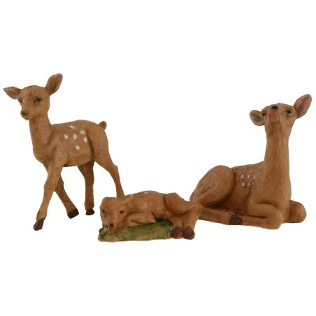 Famiglia di daini serie 12 cm Fontanini Mondo Presepi