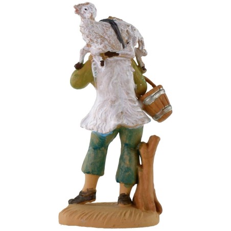 Pastor con cordero de 8 cm en PVC lux Mondo Presepi
