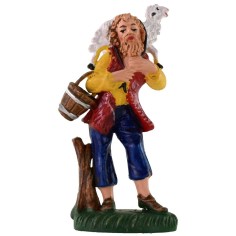 Shepherd with lamb 8 cm