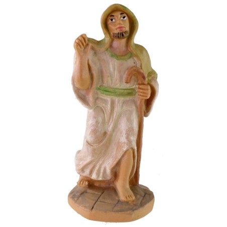 Pastore in cammino con bastone lux 10 cm in pvc Mondo Presepi