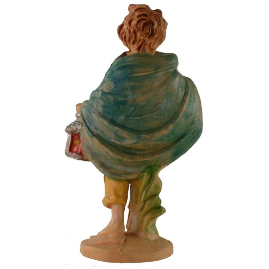 Joven con linterna lux 10 cm en pvc Mundo