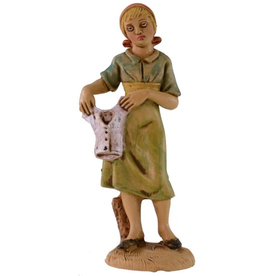 Mujer que tiende la ropa lux 12 cm en pvc Mundo