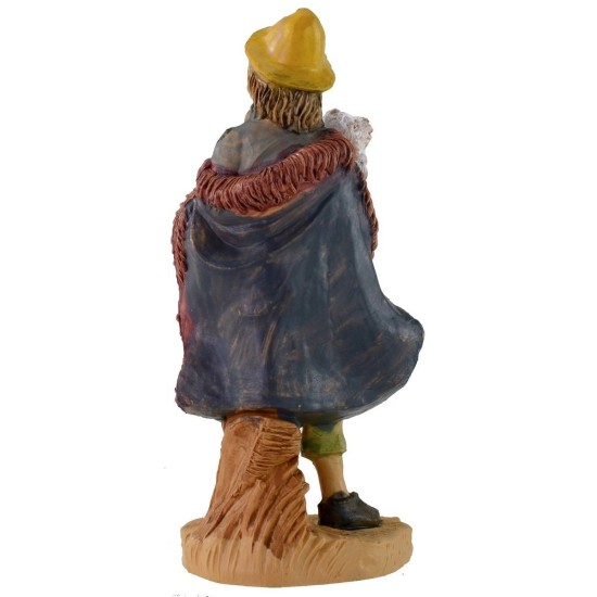 Pastorcillo con cordero lux 12 cm en pvc lux Mondo Presepi