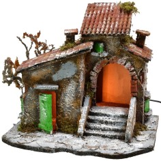 Patio con casa y tienda cm 31,5x26x28 h Mondo Presepi