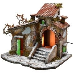 Courtyard with house and shop cm 31.5x26x28 h 2