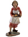 Woman with tray cm 9 in resin