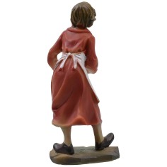 Woman with tray cm 9 in resin 2