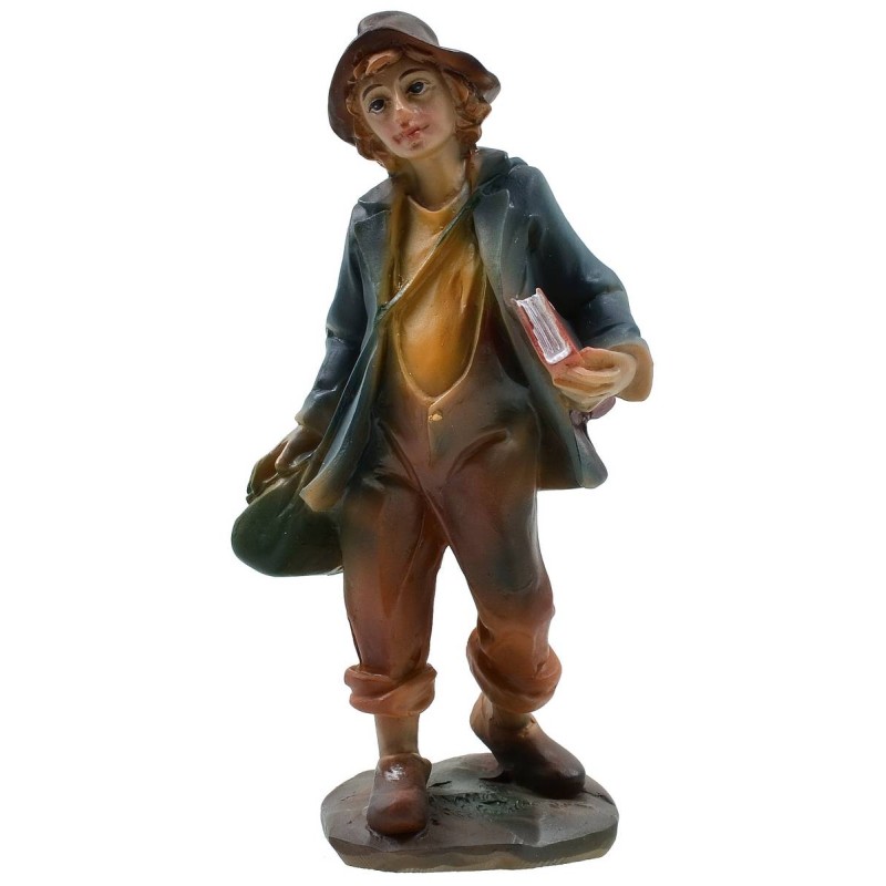 Young man with book cm 9 in resin