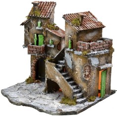 Courtyard with houses and lights cm 31.5x30x31 h 2