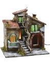 Casas iluminadas con tienda cm 30x21x29,5 h Mundo Pesebre