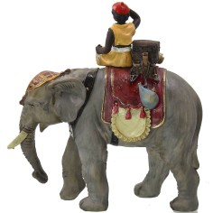 Ragazzo su elefante serie 12 cm in resina Mondo Presepi 2