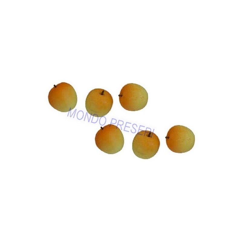 Set 6 mele gialle-arancio Mondo Presepi