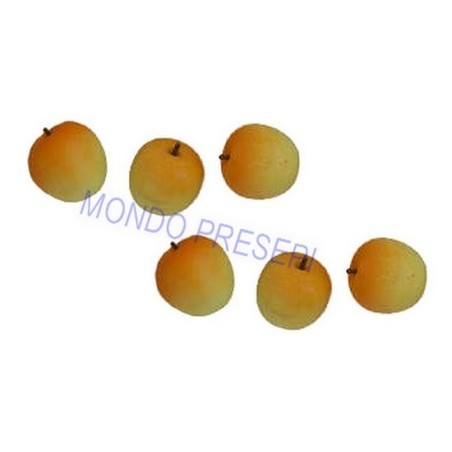 Conjunto de 6 manzanas amarillo-naranja Mondo Presepi