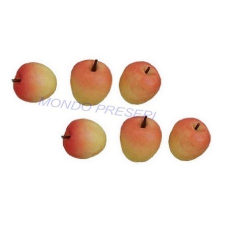 Set of 6 yellow-red apples