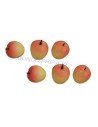 Set of 6 yellow-red apples