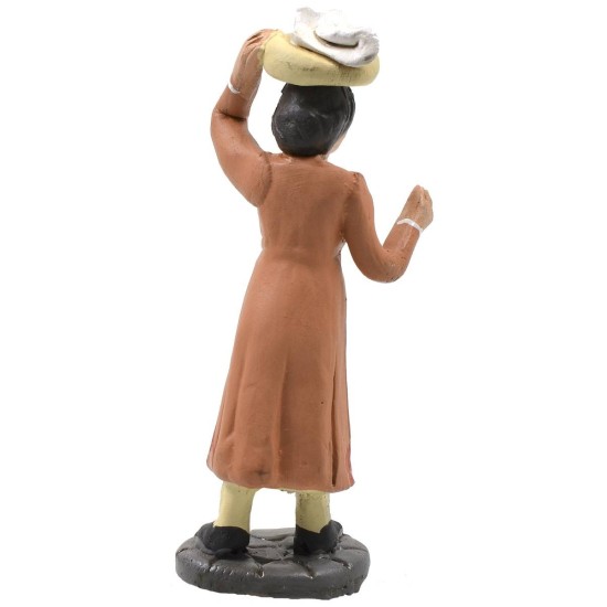 Woman with basket of cloths 10 cm