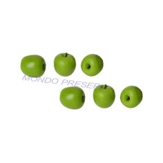 6 green apples set