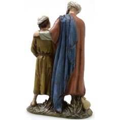 Oriental man and child in painted resin 10 cm Landi economic 2