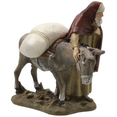Viajero oriental con burro en resina pintada 10 cm serie 2
