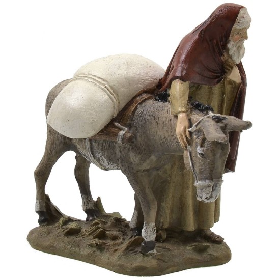 Eastern wayfarer with donkey in painted resin 10 cm Landi