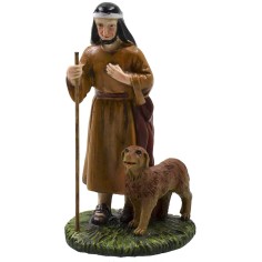 Viajero oriental con perro en resina pintada 10 cm serie