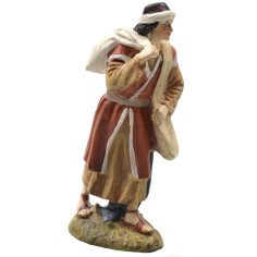 Shepherd with sacks in painted resin 10 cm Landi economic series 2