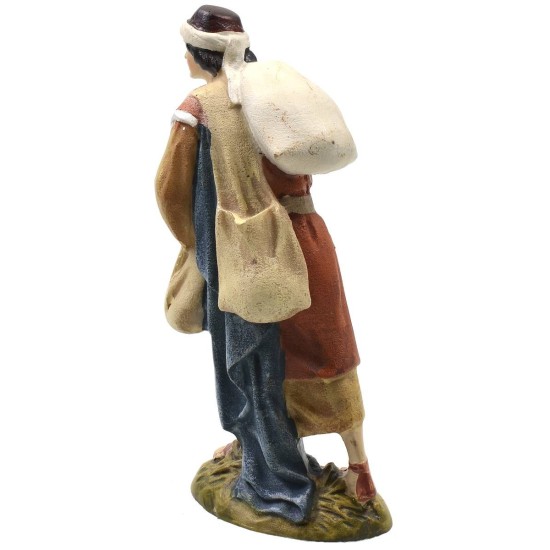 Shepherd with sacks in painted resin 10 cm Landi economic series