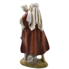 Pastor oriental con oveja en resina pintada 10 cm serie 2