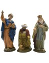 Tre Re Magi in resina dipinta 10 cm serie economica Landi Mondo