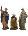 Tres Reyes Magos de resina pintada 10 cm serie económica Landi