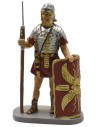 Soldato romano con scudo e lancia in resina dipinta 10 cm serie