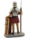 Roman soldier with shield and spear in painted resin 10 cm