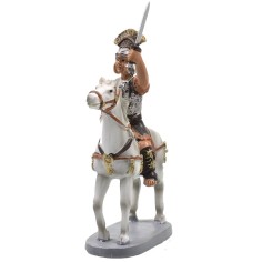 Soldado romano a caballo en resina pintada 10 cm serie 2
