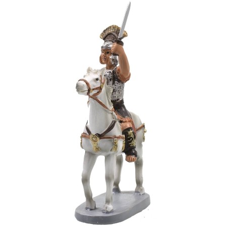Soldado romano a caballo en resina pintada 10 cm serie