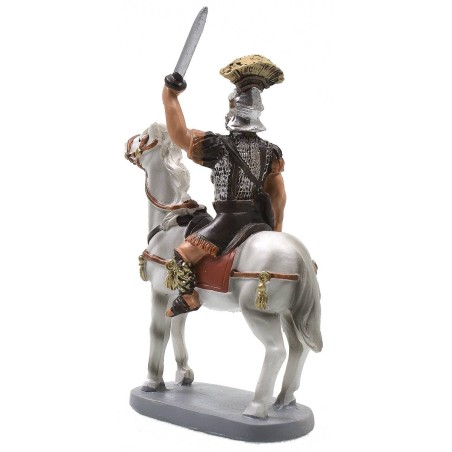 Soldado romano a caballo en resina pintada 10 cm serie