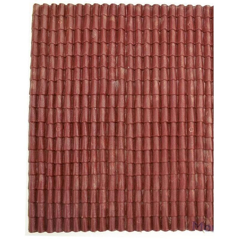 Roof panel in red rigid pvc 17x25 cm