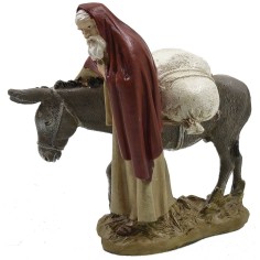 Wayfarer with donkey in painted resin 12 cm Landi economic