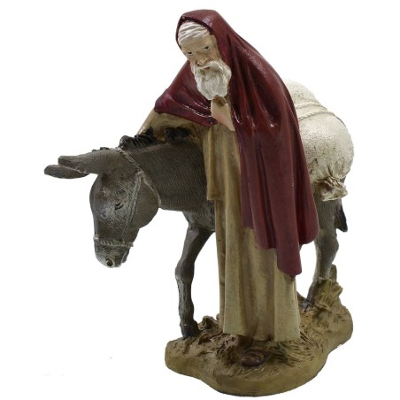 Wayfarer with donkey in painted resin 12 cm Landi economic