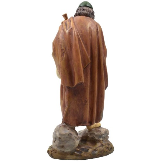Pastor con zampoña en resina pintada 12 cm serie económica Landi