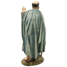 Pastor con linterna en resina pintada 12 cm serie económica 2