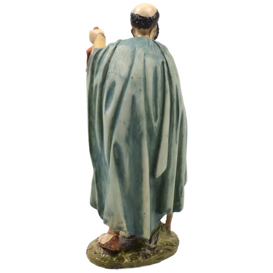 Shepherd with lantern in painted resin 12 cm Landi economic