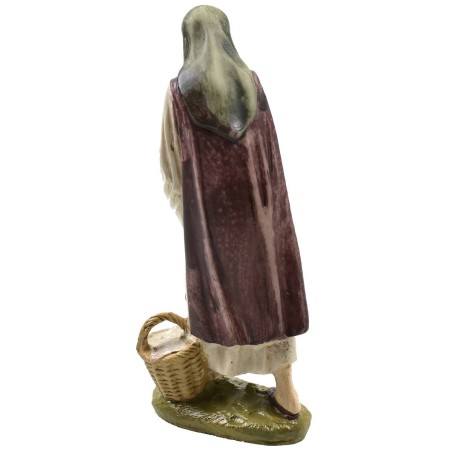 Woman with hen in painted resin 12 cm Landi economic series