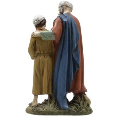 Oriental shepherd with child in painted resin 12 cm Landi 2