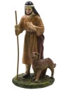Pastor oriental con perro en resina pintada 12 cm serie