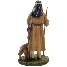 Pastor oriental con perro en resina pintada 12 cm serie 2