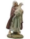 Good shepherd with lamb in painted resin 12 cm Landi economic