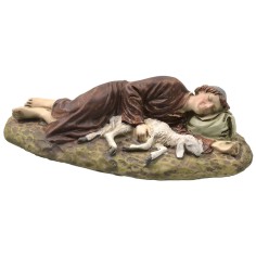 Sleeper with lamb in painted resin 12 cm Landi economic series