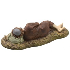 Sleeper with lamb in painted resin 12 cm Landi economic series 2