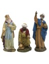 Juego de 3 Reyes Magos en resina pintada de 12 cm serie
