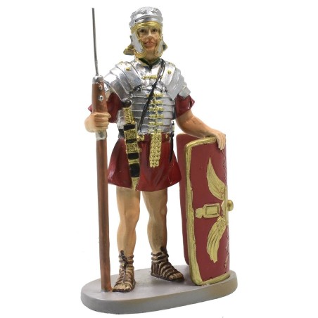 Centurione con scudo e lancia in resina dipinta 12 cm serie